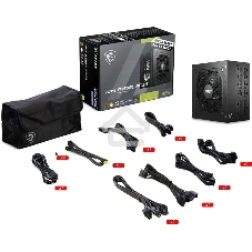 Блок питания MSI ATX 750W MAG A750GL PCIE5 Gen.5 80 PLUS gold (20+4pin) APFC 120мм fan 8xSATA Cab Manag RTL