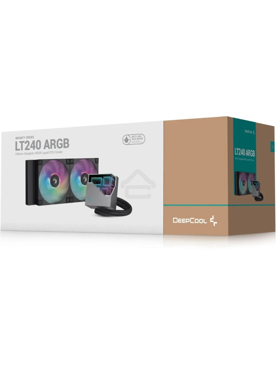 Система жидкостного охлаждения DEEPCOOL LT240 ARGB черный, 120 мм, алюминий/медь, 2400 об/мин, 38.71 дБ, 4 pin, 280 Вт