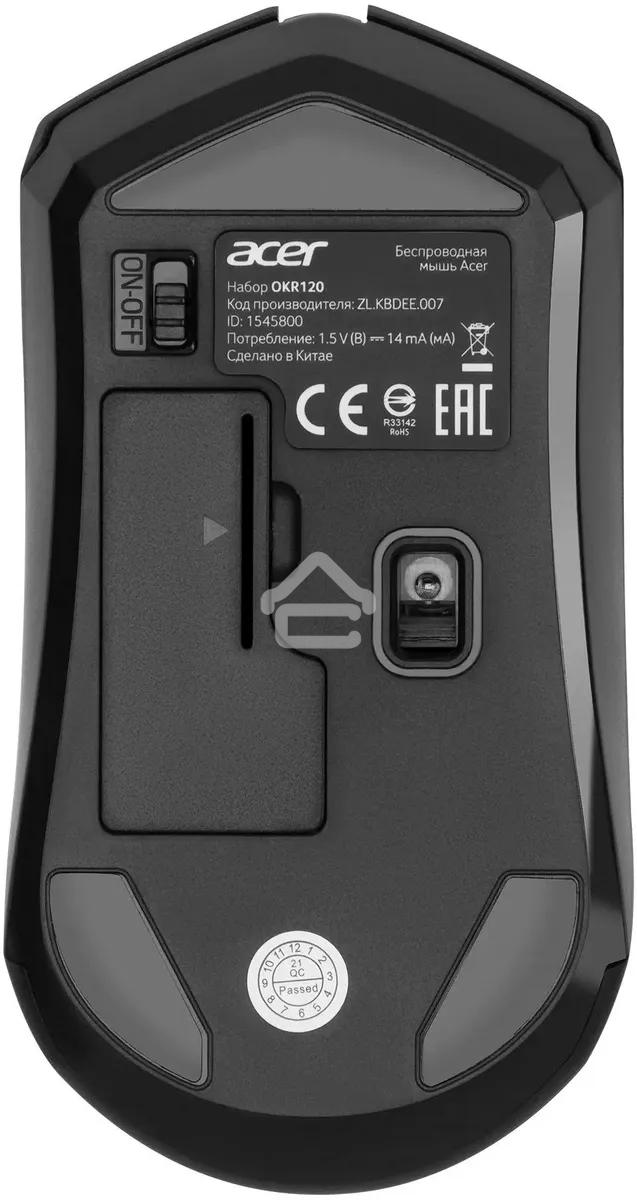 Клавиатура + мышь Acer OKR120 клав:черный мышь:черный USB беспроводная Multimedia