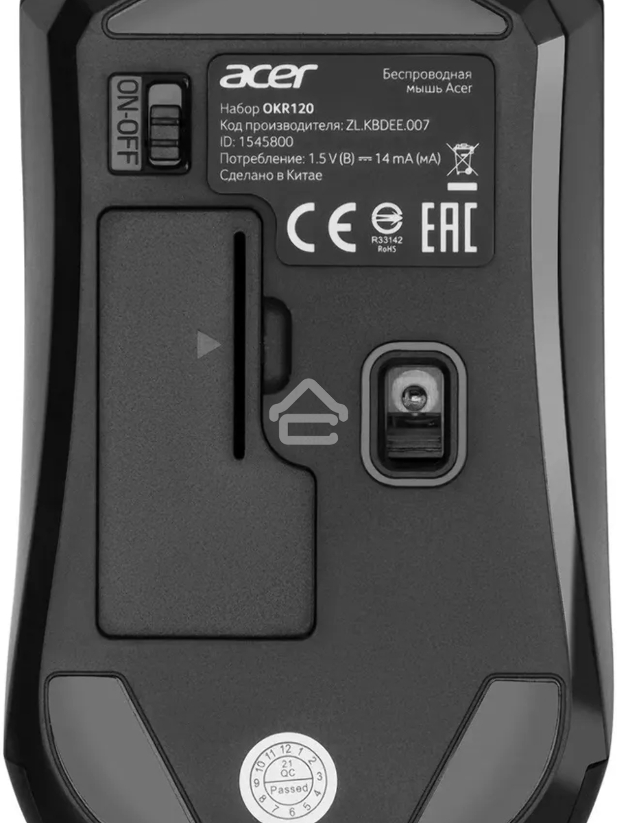 Клавиатура + мышь Acer OKR120 клав:черный мышь:черный USB беспроводная Multimedia
