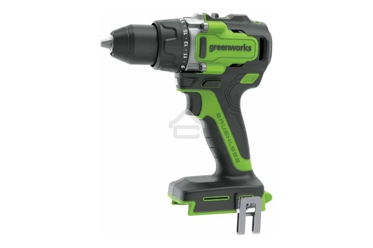 Дрель-шуруповерт аккумуляторная GREENWORKS GD24DD140, Аккумуляторная, 24В, Без АКБ и ЗУ