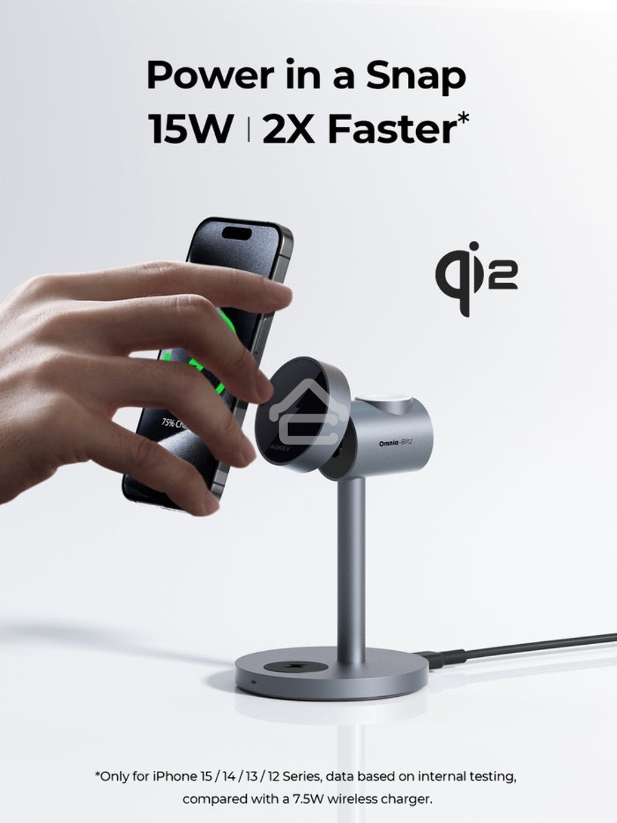 Беспроводное зарядное устройство Aukey LC-MC311 3in1 Qi2