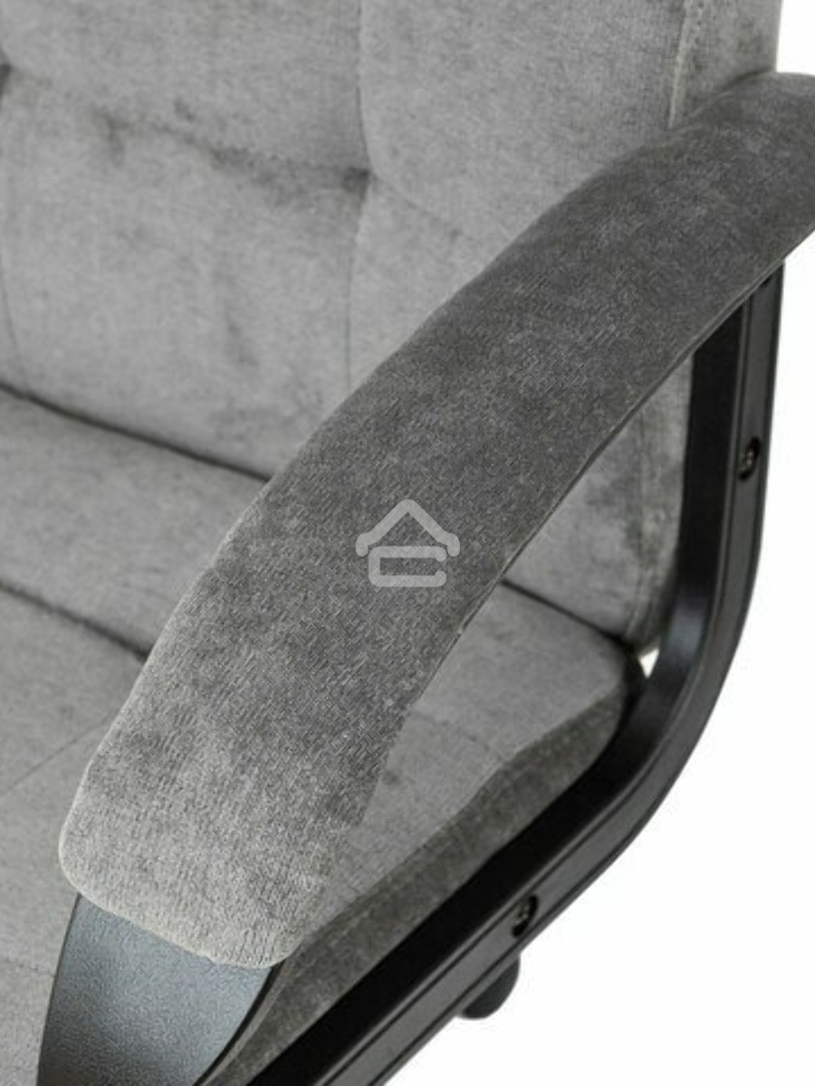 Кресло руководителя Бюрократ CH 002 Fabric Light-19 серый, крестов. пластик