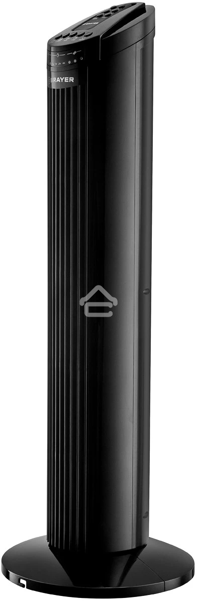 Колонный вентилятор BRAYER BR4958BK, механ.упр.,пульт ДУ,вращение90°,мощ-ть50Вт,защита от перегрева