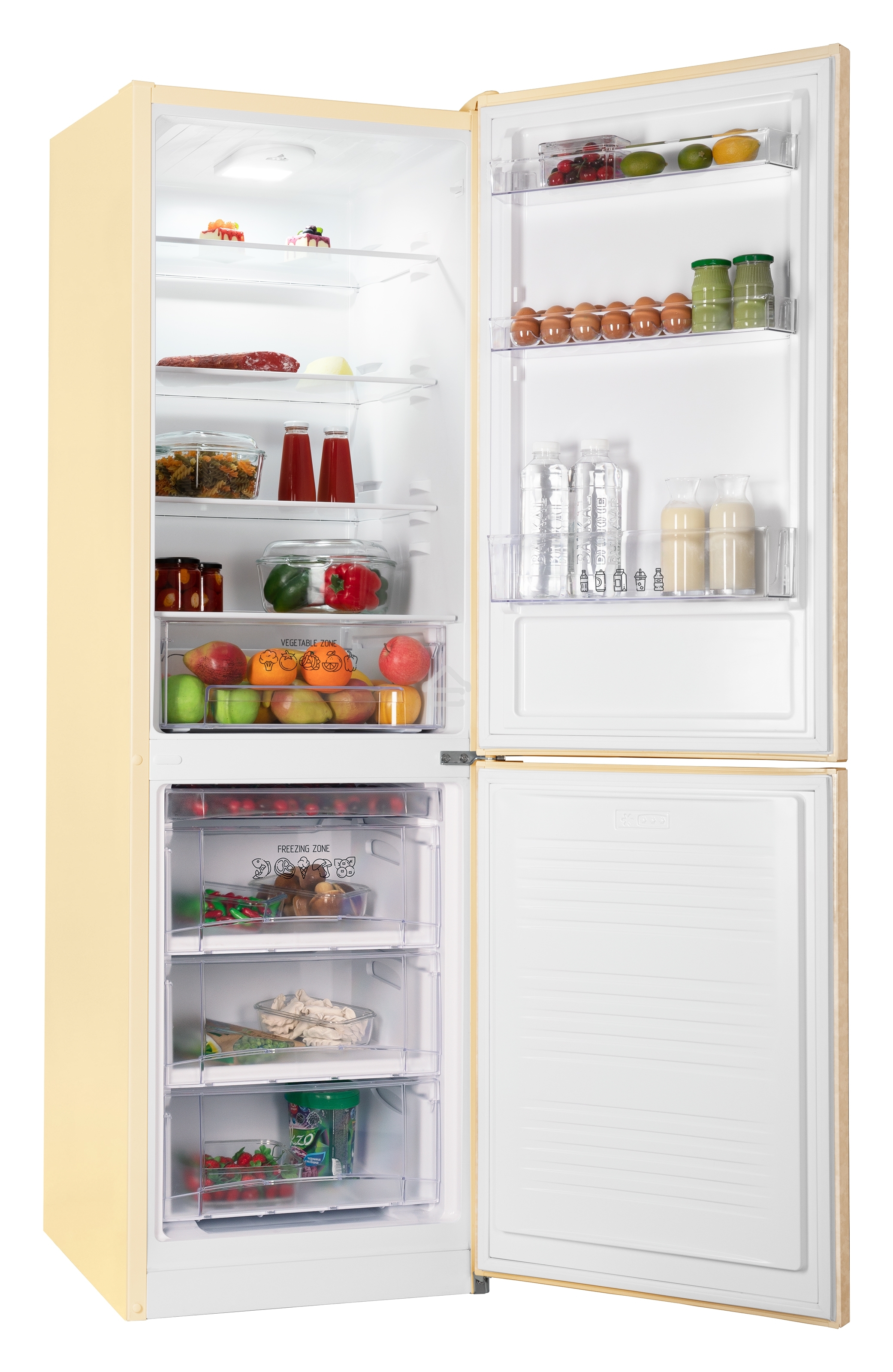 Холодильник Nordfrost NRB 162NF ME бежевый мрамор двухкамерный 205/105 л морозилка снизу