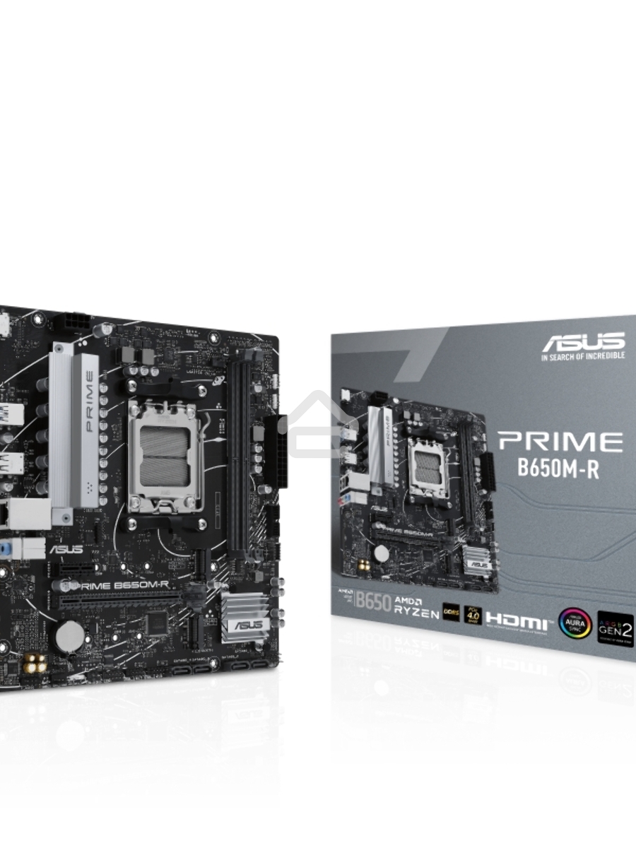Материнская плата ASUS PRIME B650M-R, Socket AM5, AMD B650, 2xDDR5, 4xSATA, 2xM.2, 1xPCIe 4.0 x16, 1xPCIe x1, 1xHDMI, 1x 2.5Gb LAN, 2xUSB-A 3.2 Gen 1, 4xUSB-A 2.0, 3x3.5 мм, 7.1, mATX