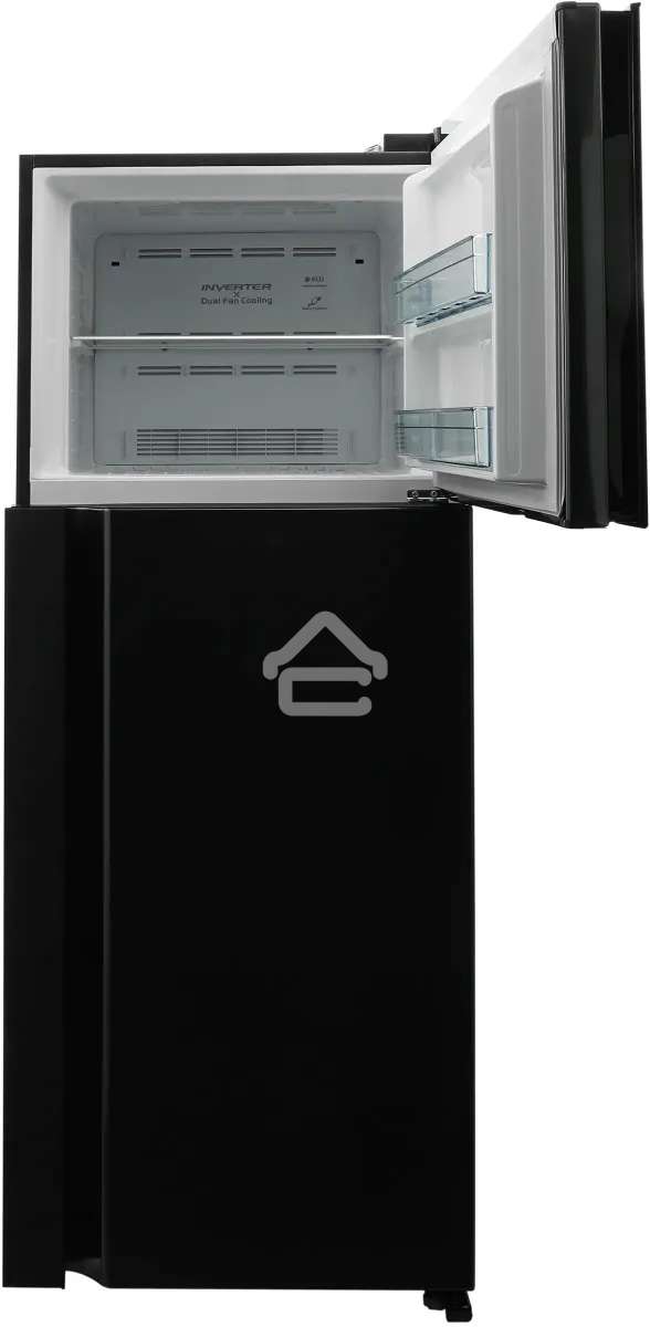 Холодильник Hitachi HRTN7489DFBBKCS черный инвертер двухкамерный 333/117л морозилка сверху, No Frost