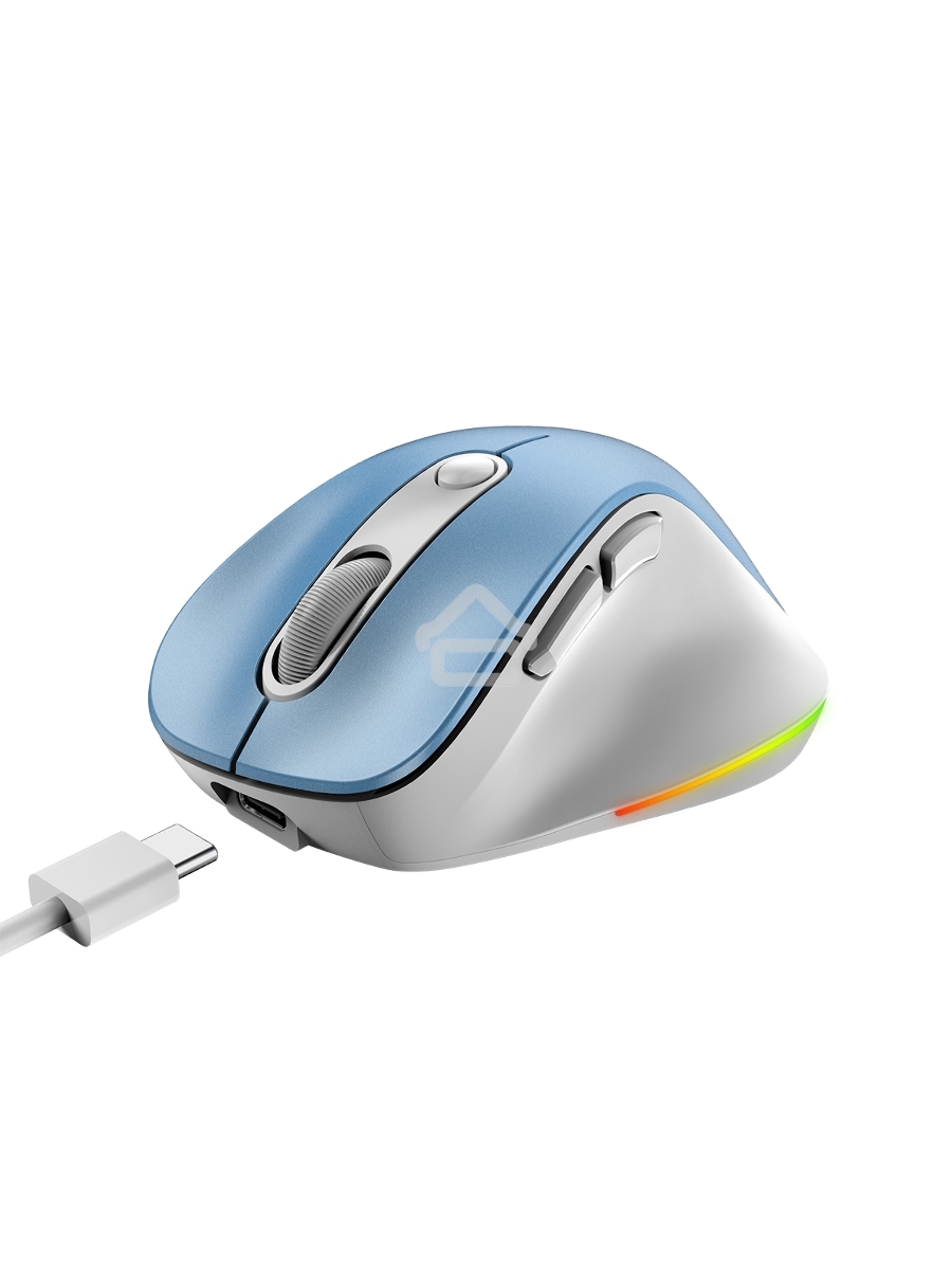 Мышь беспроводная Genius Ergo 9000S Pro светло-голубой, 2400 dpi, радиоканал, Bluetooth, USB, кнопки - 6