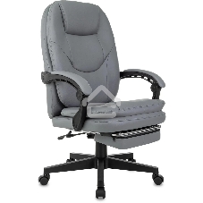Кресло руководителя Бюрократ CH-868N-F серый, эко.кожа, крестов. пластик, подст. для ног