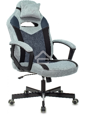 Кресло игровое Бюрократ VIKING 6 KNIGHT BL FABRIC синий, крестовина металл/пластик