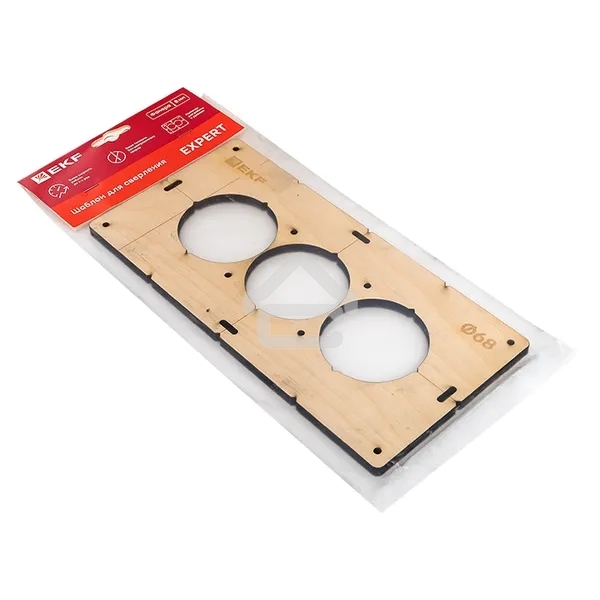 Шаблон для подрозетников EKF Expert sh-d68-3 c 3 отверстиями d 68 мм