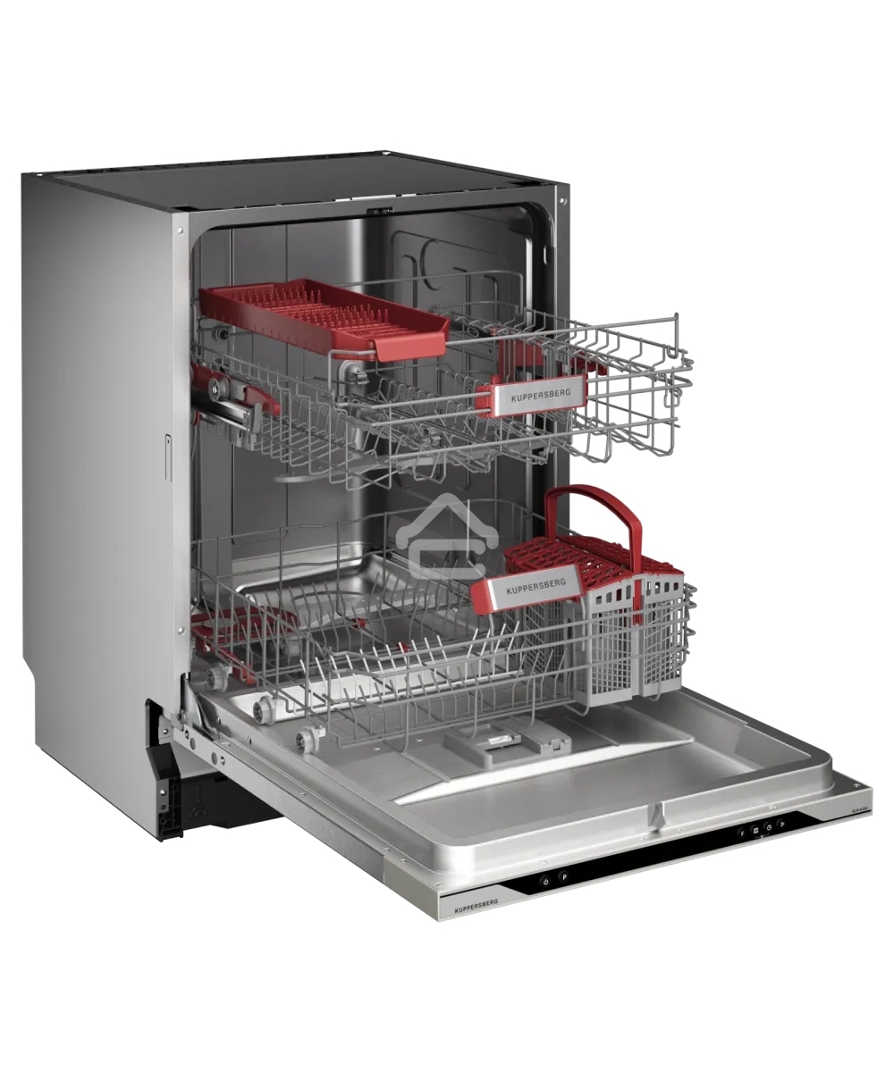 Встраиваемая посудомоечная машина Kuppersberg, High-Tech, 60 см, 14 комплектов, 3 корзины, 7 программ, конденсационная сушка, автоматическое открывание двери, LED подсветка, кнопочное управление, энергоэффективность А+++