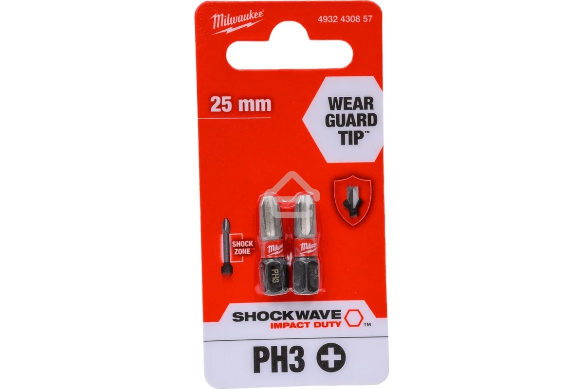 Бита Milwaukee Shockwave PH3 25мм 2шт (4932430857)
