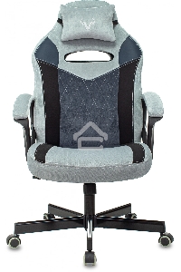 Кресло игровое Бюрократ VIKING 6 KNIGHT BL FABRIC синий, крестовина металл/пластик