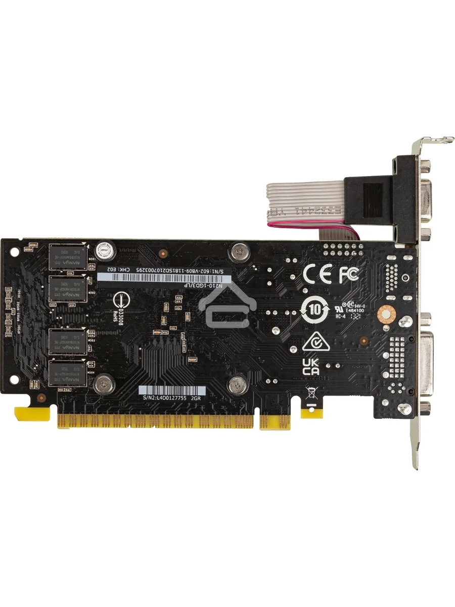 Видеокарта MSI N210-1GD3/LP NVIDIA GeForce 210 1024Mb 64 DDR3 460/800 DVIx1/CRTx1 Ret