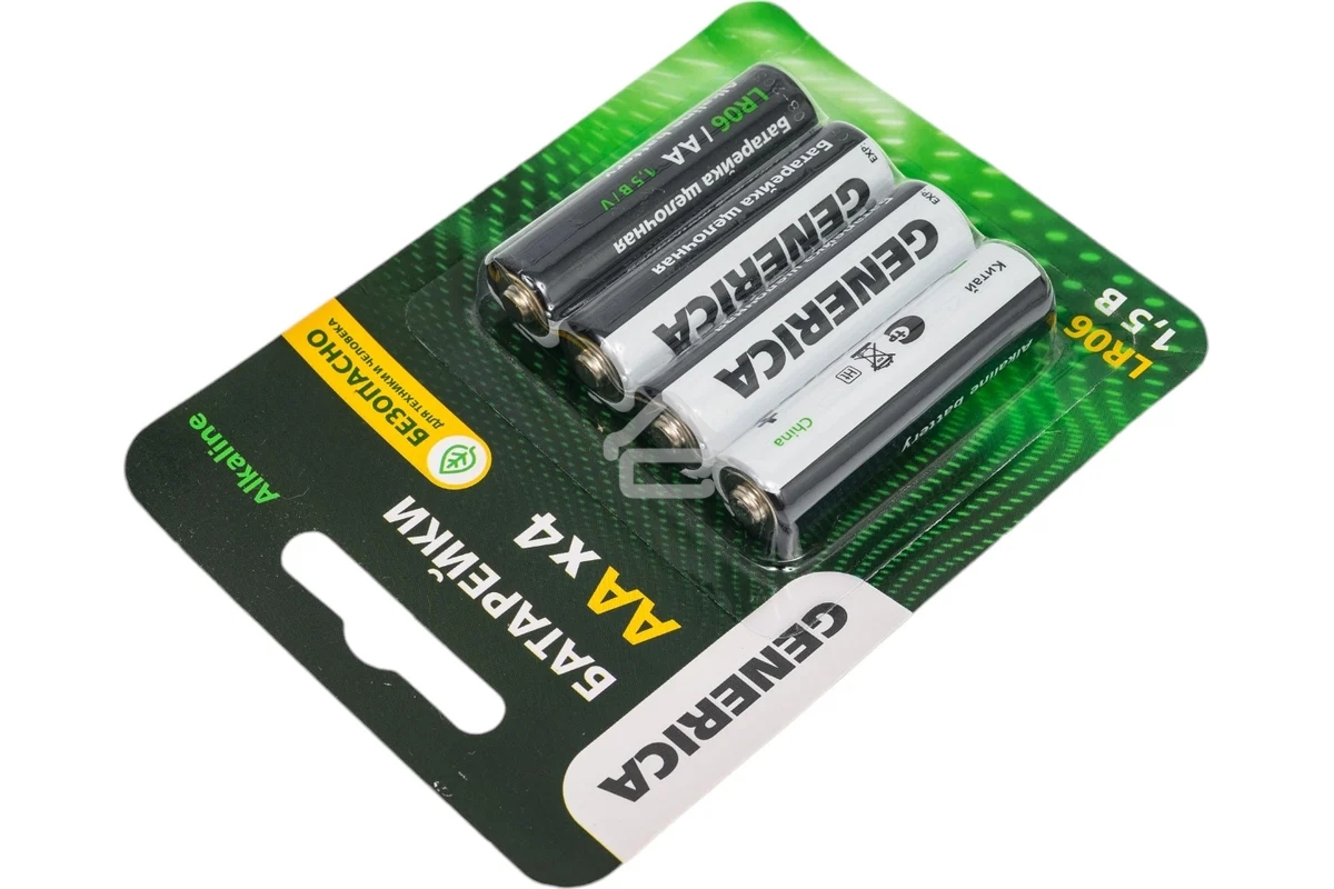 Батарейка щелочная Alkaline LR06/AA (4шт/блистер) GENERICA