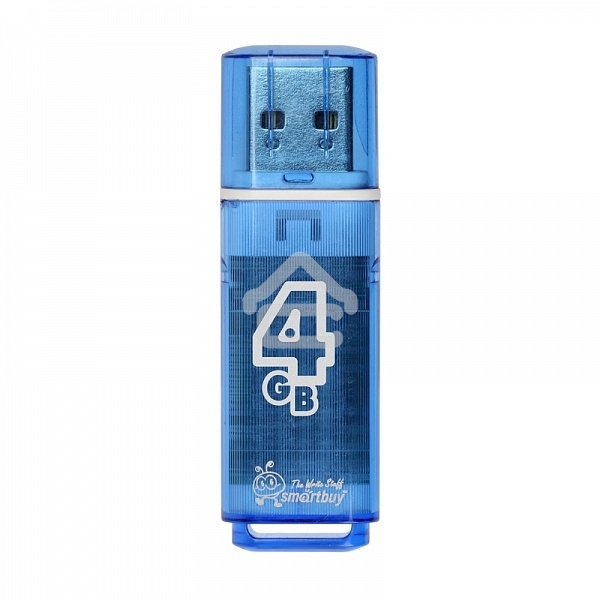 Флешка USB R/W R/W SmartBuy 4Gb USB Drive <USB2.0> Glossy series Blue (SB4GBGS-B)