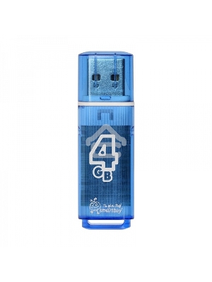Флеш диск Smartbuy 4Gb USB Drive <USB2.0> Glossy series Blue (SB4GBGS-B)