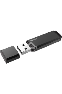Флеш диск Netac U351 NT03U351N-016G-30BK, 16Gb, USB3.0, с колпачком, металлическая, чёрная