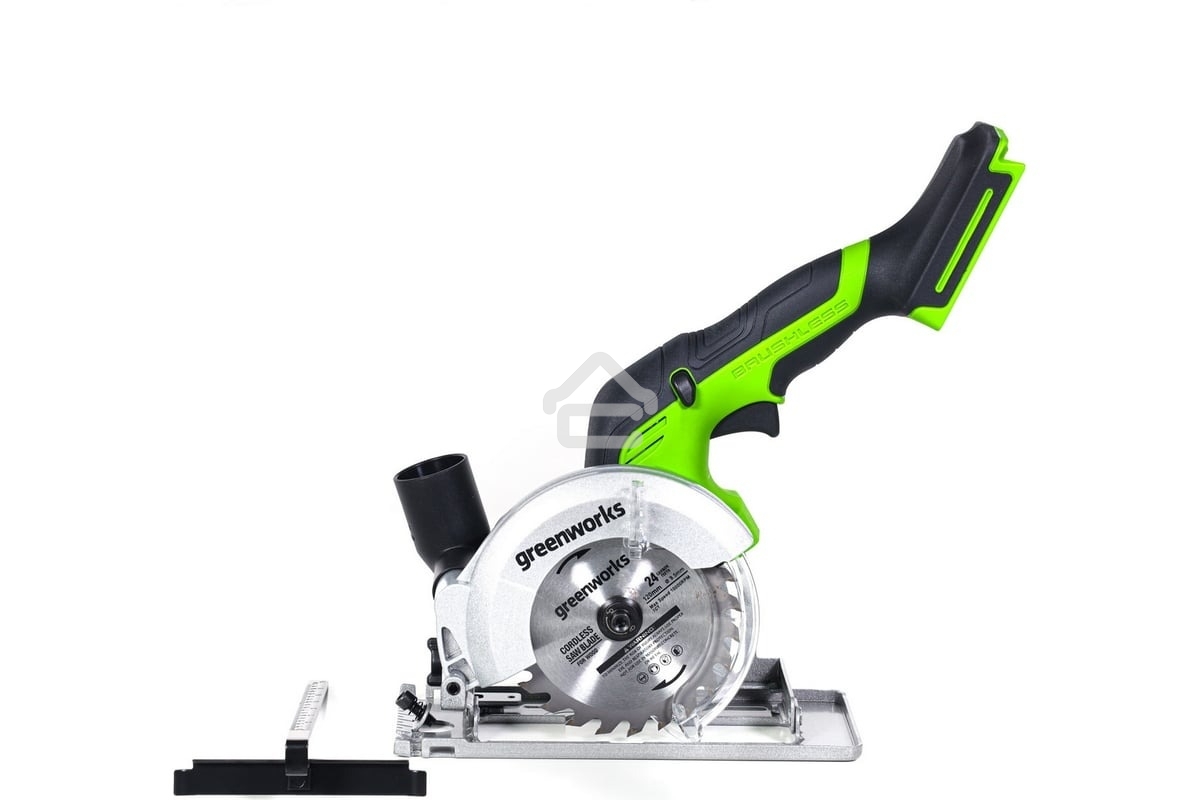 Циркулярная пила аккумуляторная GreenWorks G24MCS 24В, бесщеточная, без АКБ и ЗУ (1501207)