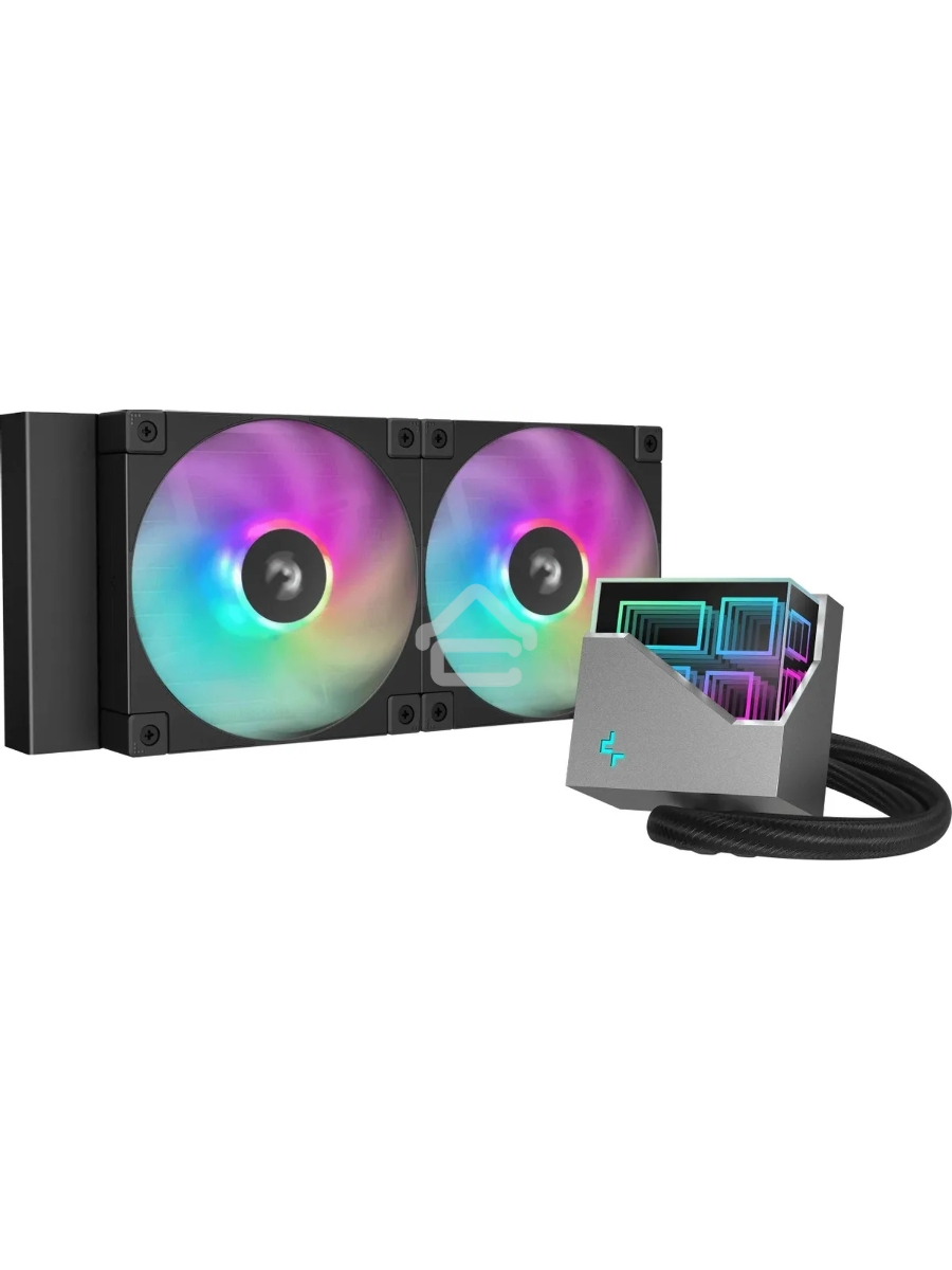 Система жидкостного охлаждения DEEPCOOL LT240 ARGB черный, 120 мм, алюминий/медь, 2400 об/мин, 38.71 дБ, 4 pin, 280 Вт