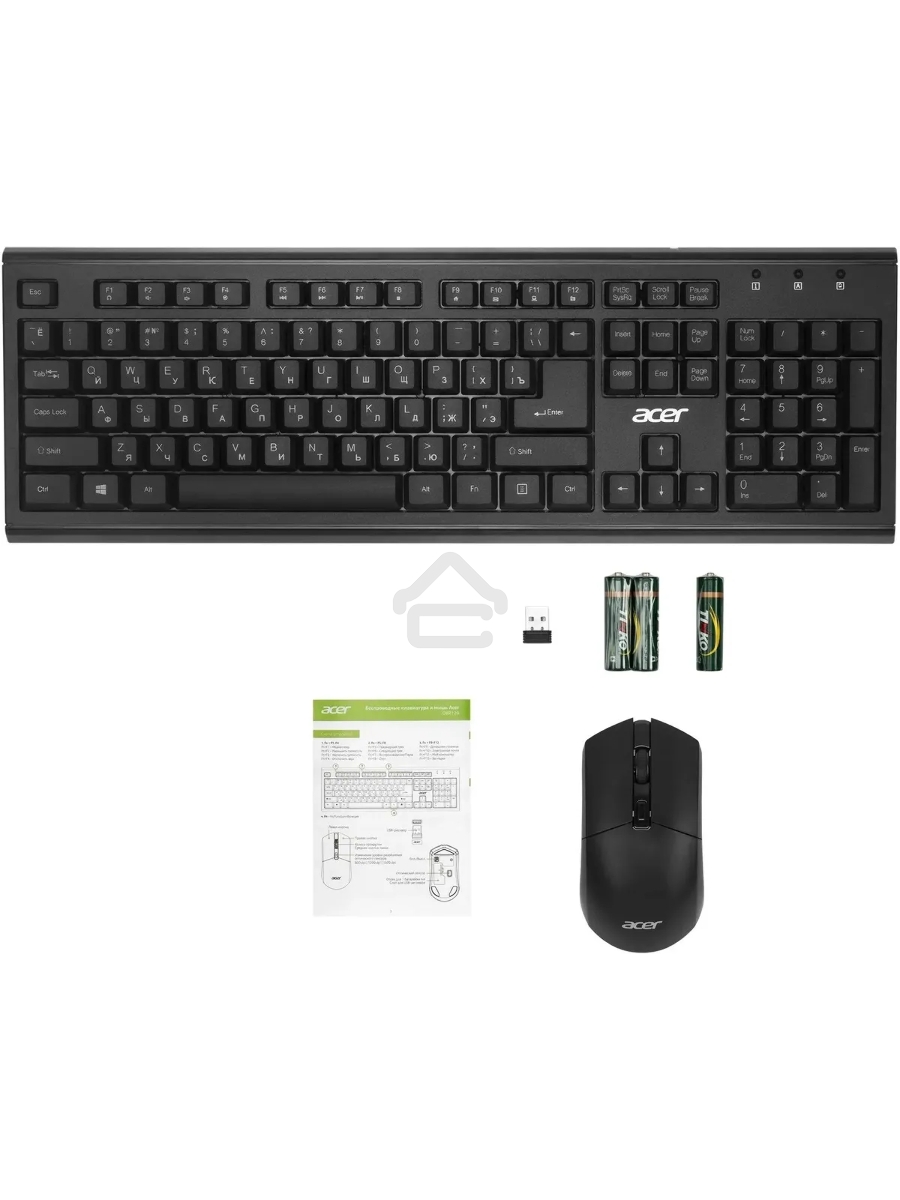 Клавиатура + мышь Acer OKR120 клав:черный мышь:черный USB беспроводная Multimedia