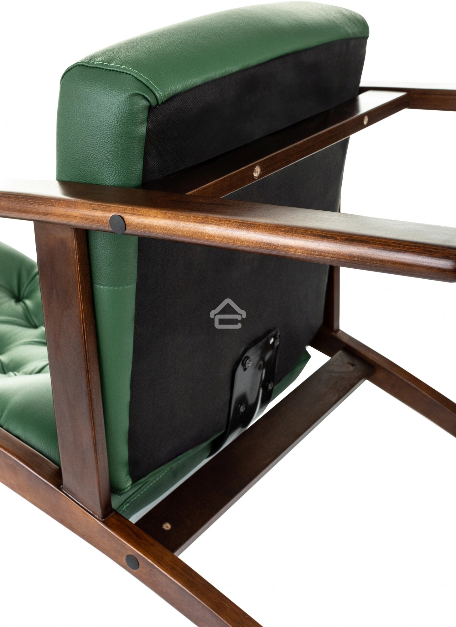 Кресло офисное Бюрократ T-9928WALNUT-CF, зеленый, кожа, на ножках, дерево