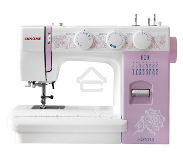 Швейная машина Janome HD1015 15 операций, петля п/авт., вертик. челнок, нитевдеватель,регул. давления лапки, мет.станина, жесткий чехол