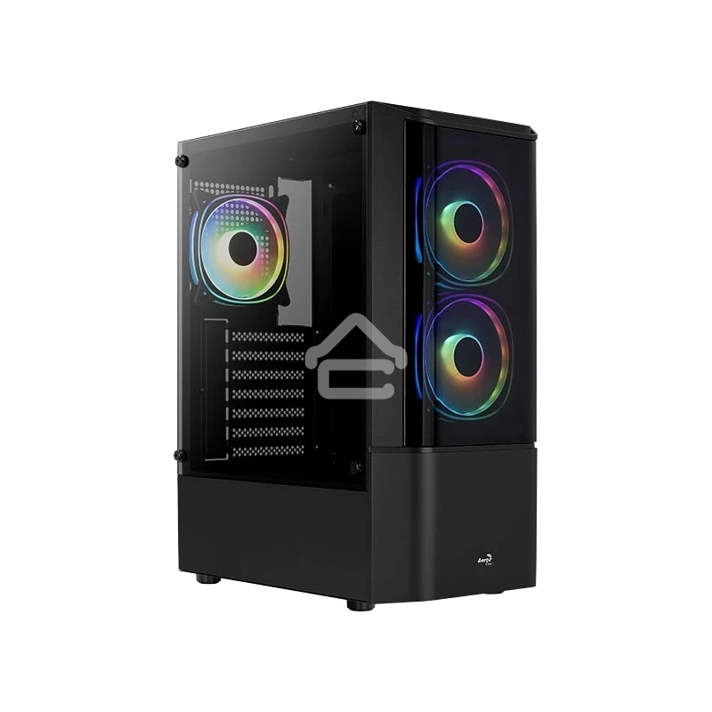 Компьютерный корпус MidTower Aerocool/Formula Quantum-G-BK-v2 черный без Б/п, ATX 3FRGb Fan on front panel