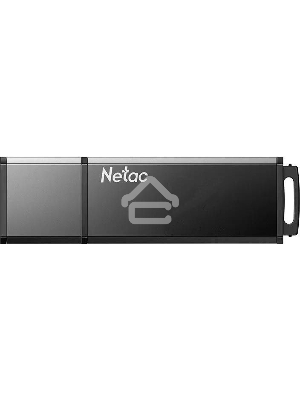Флеш диск Netac U351 NT03U351N-016G-30BK, 16Gb, USB3.0, с колпачком, металлическая, чёрная
