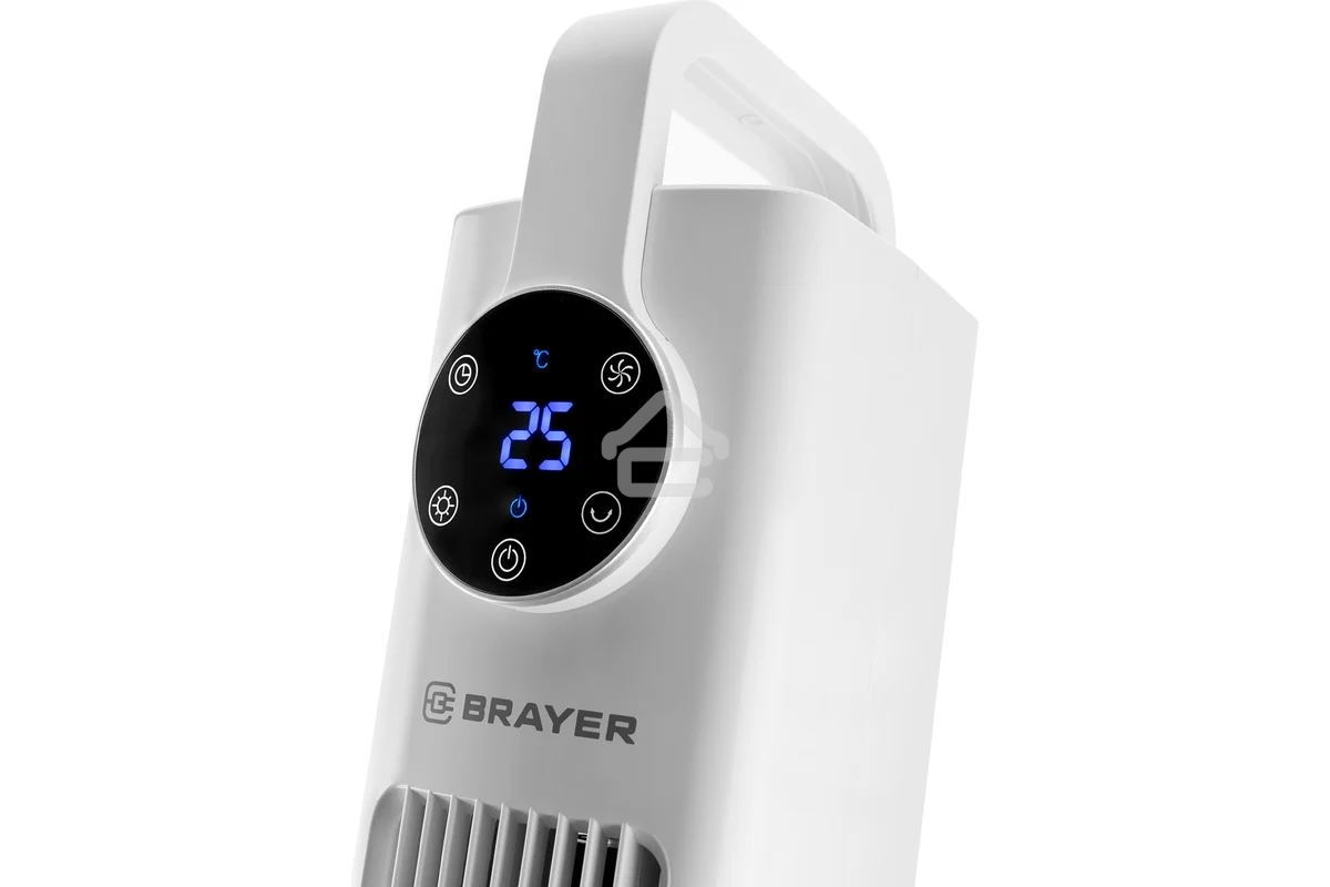 Колонный вентилятор BRAYER BR4957, эл.упр.,пульт ДУ,вращение,мощ-ть60Вт, LED дисплей, 3 скор.Таймер
