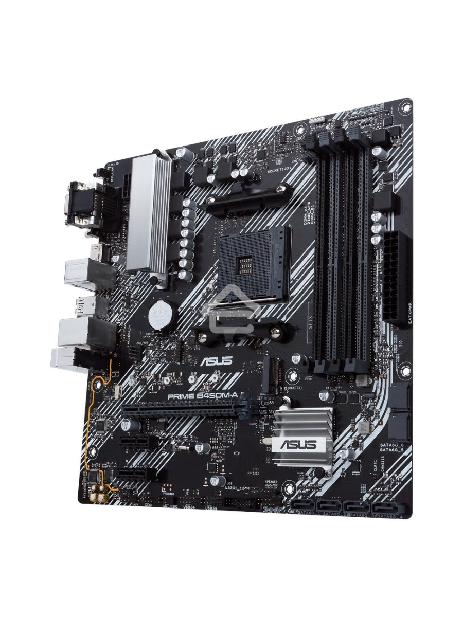Материнская плата ASUS PRIME B450M-A II, AM4, AMD B450, 4xDDR4, 6xSATA, 1xM.2, 1xPCIe 3.0 x16, 2xPCIe x1, 1xHDMI, 1xDVI-D, 1xVGA, 1x 1Gb LAN, 4xUSB 3.2 Gen 1, 2xUSB 3.2 Gen 2, 3x3.5 мм, 7.1, mATX