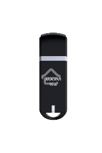 Флеш диск Maxvi P3 16GB USB 2.0 black, монолит с колпачком, ABS пластик