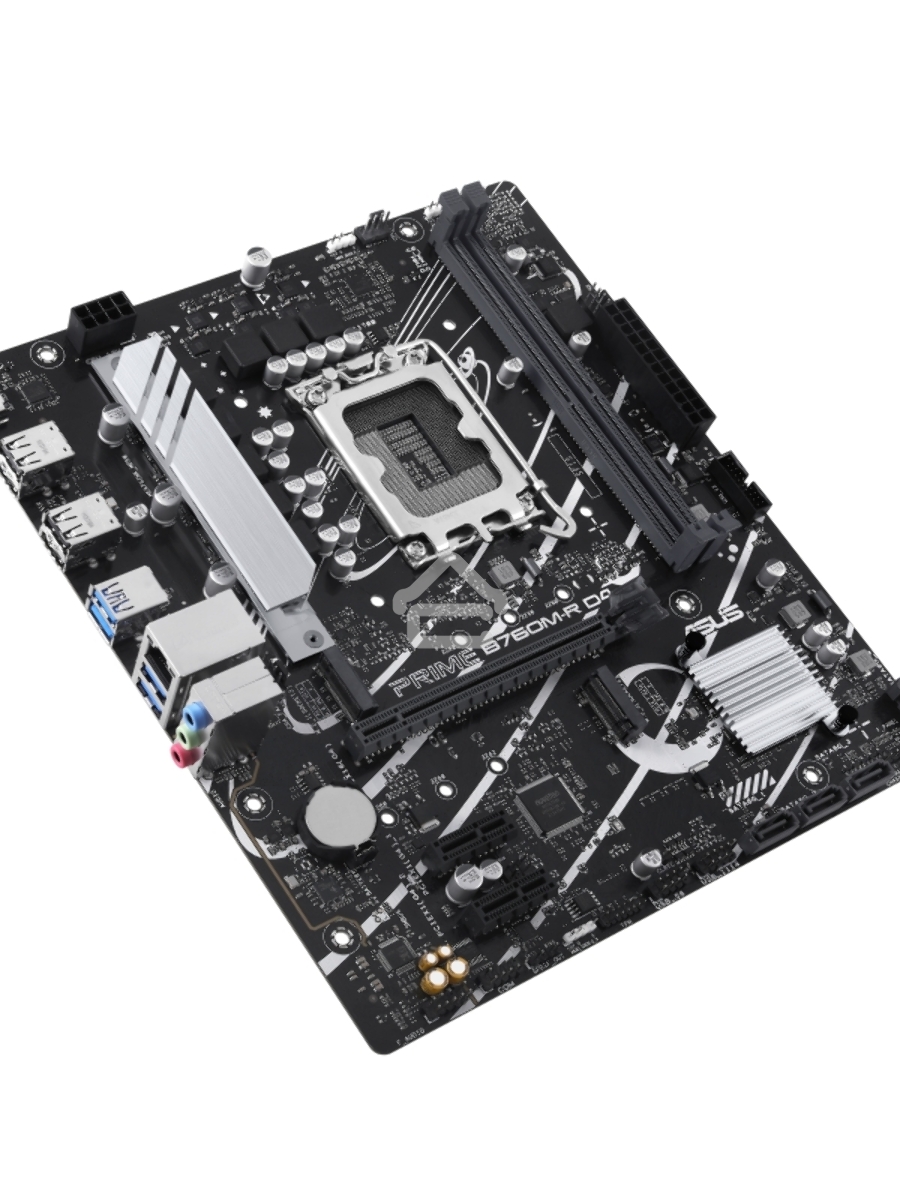 Материнская плата ASUS PRIME B760M-R D4, LGA 1700, Intel B760, 2xDDR4, 4xSATA, 2xM.2, 1xPCIe 4.0 x16, 1xPCIe x1, 1xHDMI, 1x 2.5Gb LAN, 4xUSB-A 2.0, 4xUSB-A 3.2 Gen 1, 3x3.5 мм, 7.1, mATX