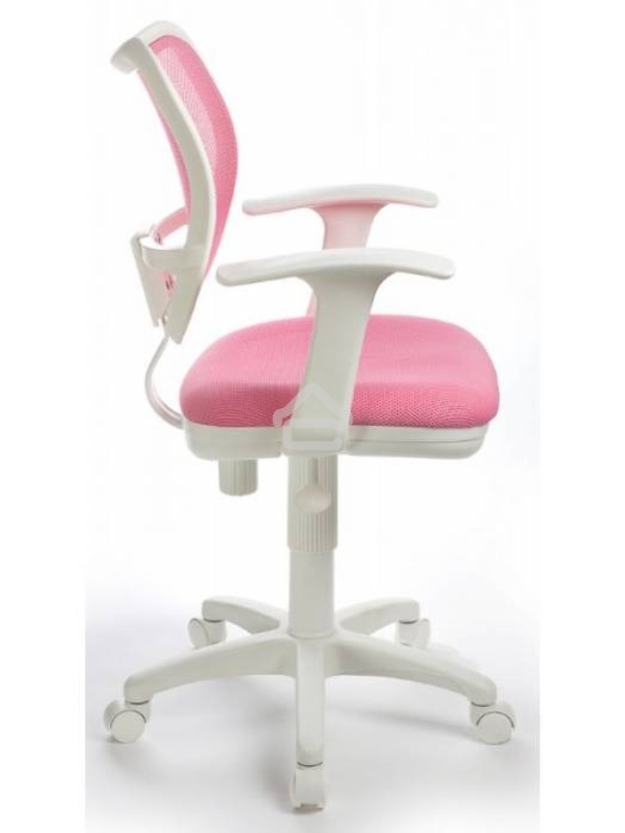 Кресло компьютерное Бюрократ CH-W797/PK/TW-13A TW-13A розовый, спинка сетка, сиденье розовый, колеса белый/розовый, пластик белый