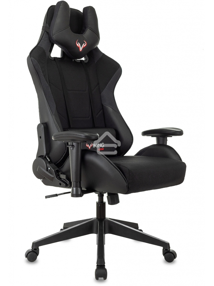 Кресло игровое Бюрократ VIKING 4 AERO BLACK EDITION черный искусст.кожа/ткань