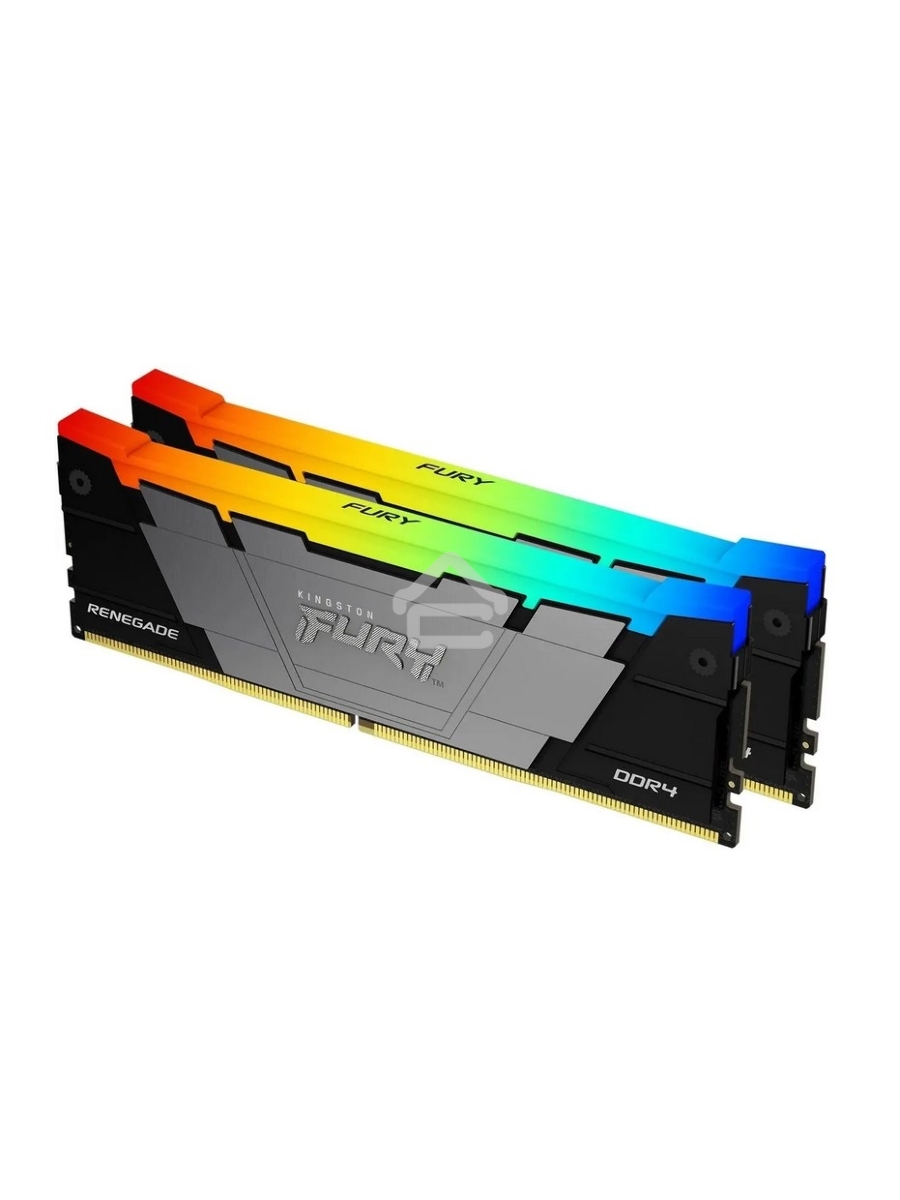 Оперативная память Kingston Fury Renegade, DDR4, 32GB (2x16GB), 3600MHz, CL16, DIMM, с радиатором, RGB, серебристый/черный