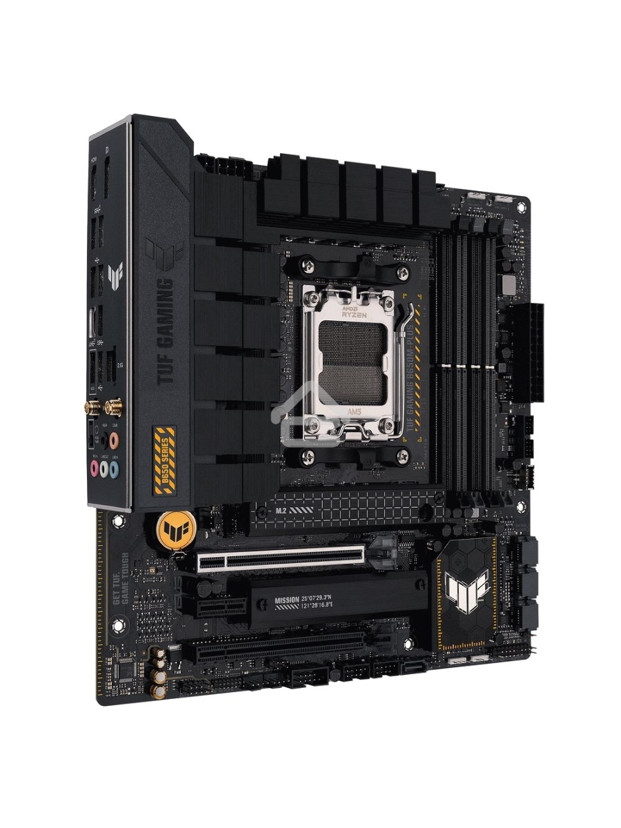 Материнская плата ASUS TUF GAMING B650M-PLUS WIFI, AM5, AMD B650, 4xDDR5, 4xSATA, 2xM.2, 1xPCIe 4.0 x16, 1xPCIe 4.0 x4, 1xDP, 1xHDMI, 1x 2.5Gb LAN, 4xUSB-A 3.2 Gen 2, 1xUSB-A 3.2 Gen 1, 1xUSB-C 3.2 Gen 2x2, 5x3.5 мм, 7.1, mATX