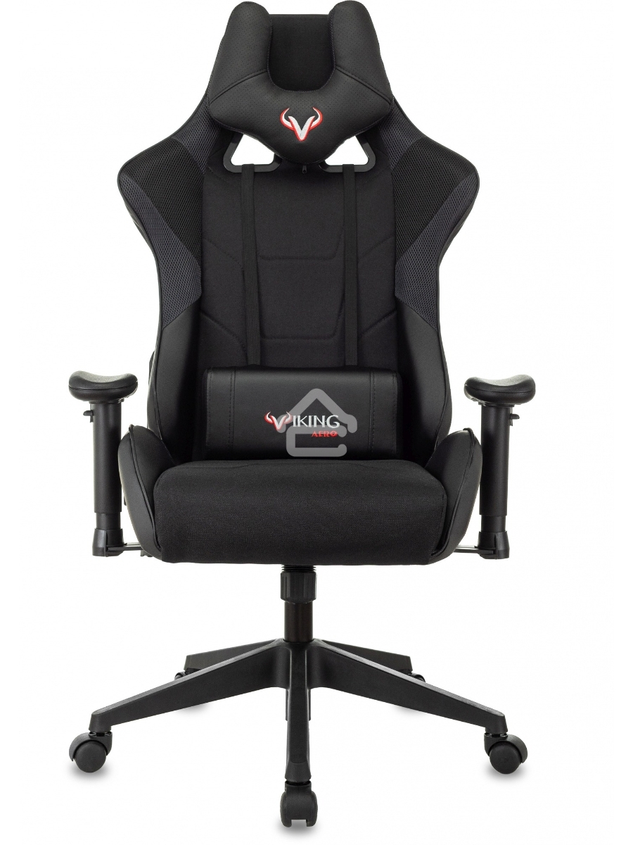 Кресло игровое Бюрократ VIKING 4 AERO BLACK EDITION черный искусст.кожа/ткань
