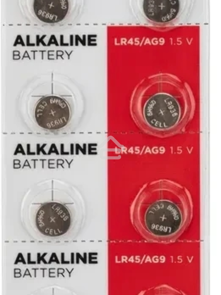 Батарейка часовая Rexant (30-1032) LR45, 1,5В, 10 шт (AG9, LR936, G9, 194, GP94A, 394, SR936W) блистер