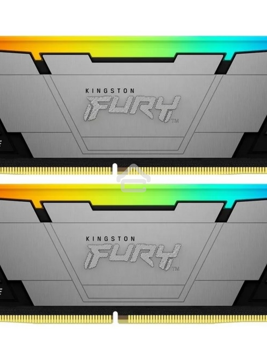 Оперативная память Kingston Fury Renegade, DDR4, 32GB (2x16GB), 3600MHz, CL16, DIMM, с радиатором, RGB, серебристый/черный