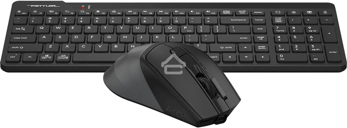 Клавиатура + мышь A4Tech Fstyler FG2400 Air2 клав:черный мышь:черный USB беспроводная slim (FG2400 AIR2 черный)