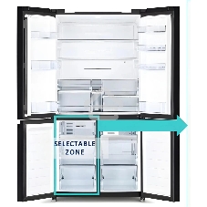 Холодильник Hitachi R-WB720PUC1 GCK черный трехкамерный 357/103л морозилка снизу, No Frost, Side by Side