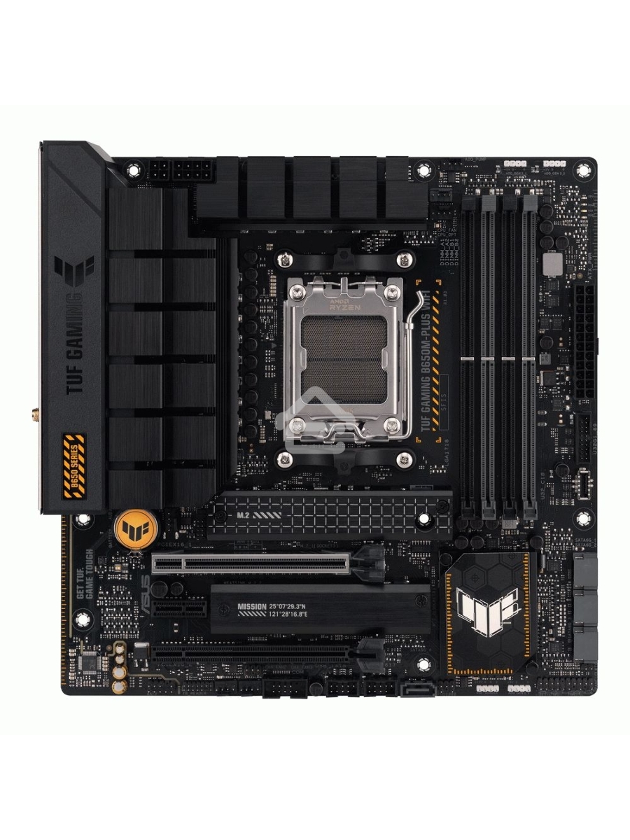 Материнская плата ASUS TUF GAMING B650M-PLUS WIFI, AM5, AMD B650, 4xDDR5, 4xSATA, 2xM.2, 1xPCIe 4.0 x16, 1xPCIe 4.0 x4, 1xDP, 1xHDMI, 1x 2.5Gb LAN, 4xUSB-A 3.2 Gen 2, 1xUSB-A 3.2 Gen 1, 1xUSB-C 3.2 Gen 2x2, 5x3.5 мм, 7.1, mATX
