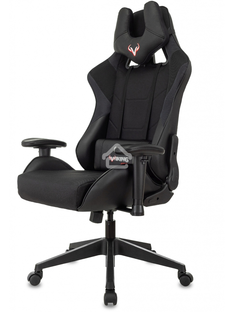 Кресло игровое Бюрократ VIKING 4 AERO BLACK EDITION черный искусст.кожа/ткань