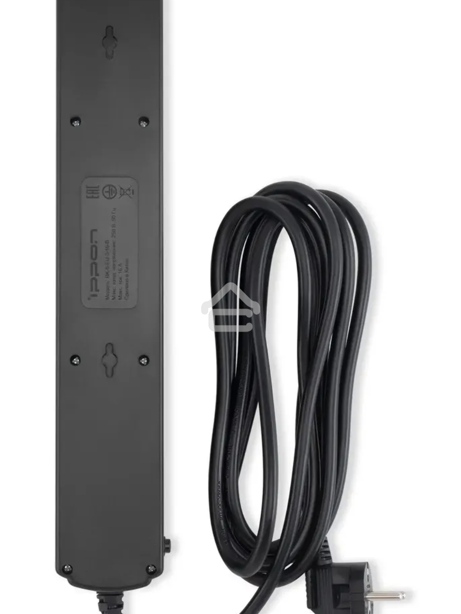 Сетевой фильтр Ippon BK-6-EU-3-16-B 3м (6 розеток) черный (коробка)