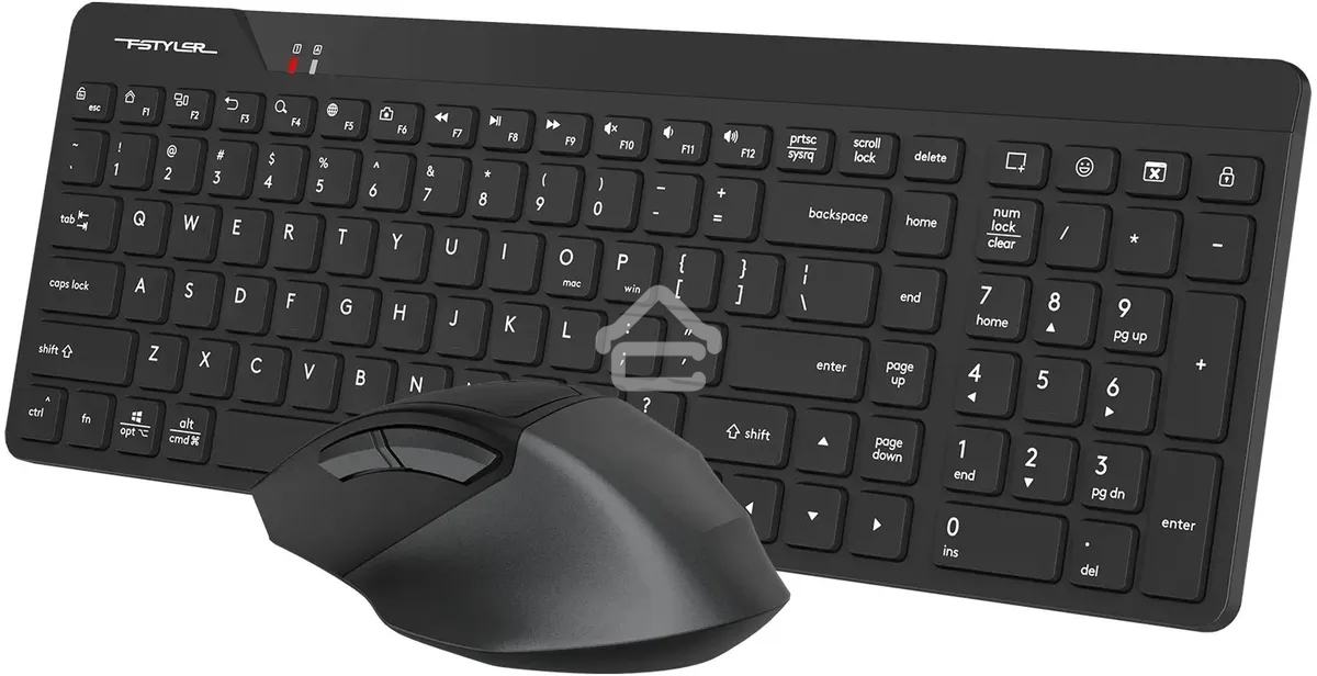 Клавиатура + мышь A4Tech Fstyler FG2400 Air2 клав:черный мышь:черный USB беспроводная slim (FG2400 AIR2 черный)
