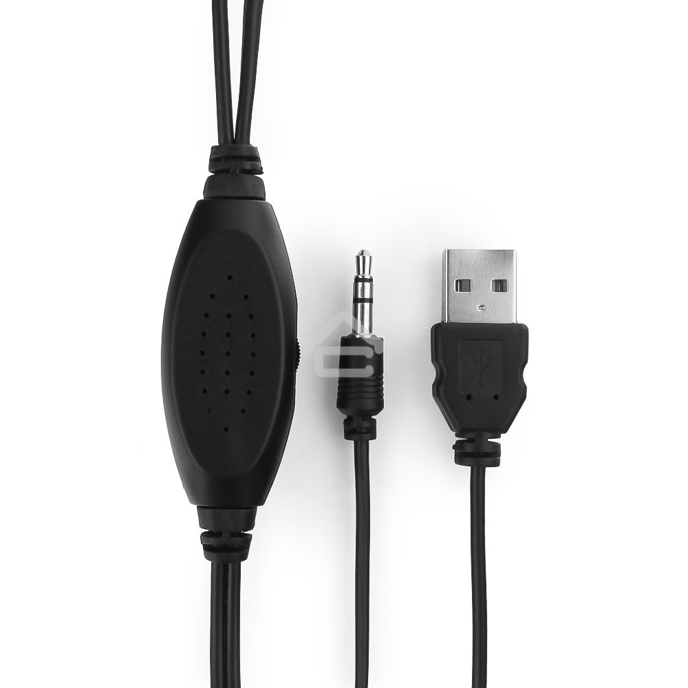 Акустическая система Gembird SPK-204, черный МДФ,2х3 Вт, регулятор громкости, USB