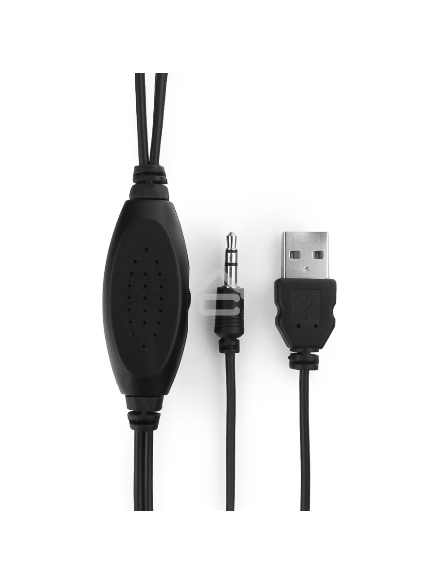 Колонки Gembird SPK-204, черный МДФ,2х3 Вт, регулятор громкости, USB