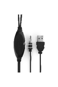 Колонки Gembird SPK-204, черный МДФ,2х3 Вт, регулятор громкости, USB